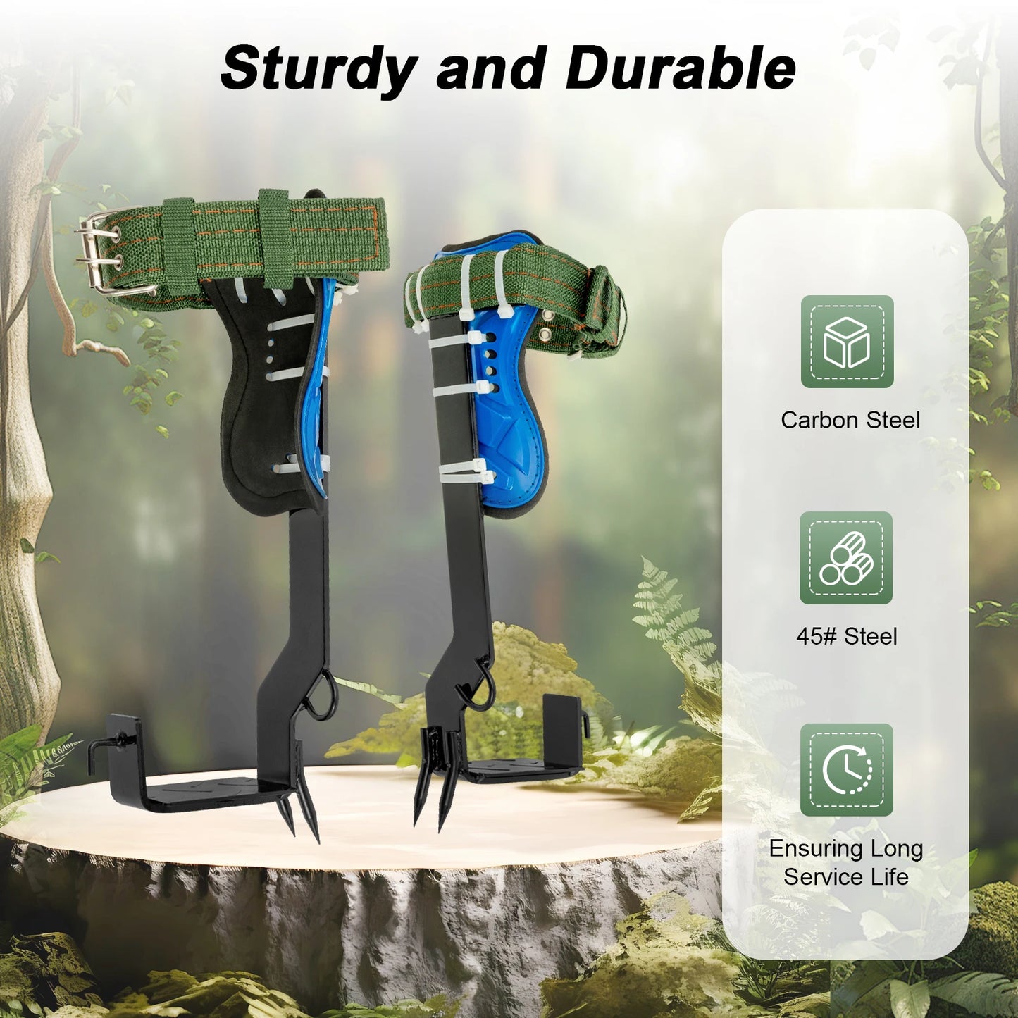 Tree Climbing Spikes Kit With 220lb Safety Belt Harness Arborist