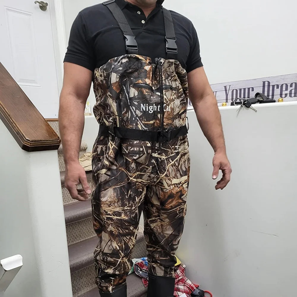 Night Cat Unisex Breathable Waterproof Chest Waders With Bootfoot Belt