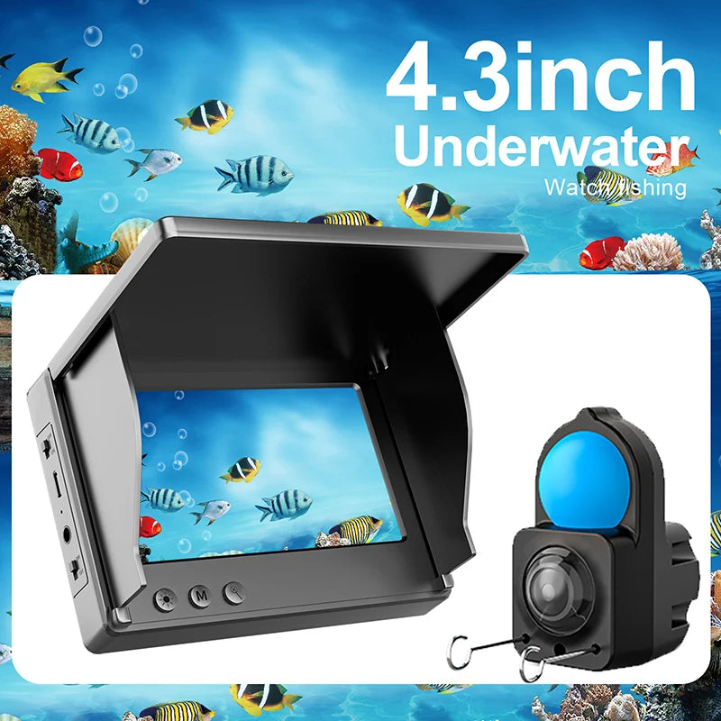IP68 Waterproof Underwater Fishing Camera With Monitor Portable Fish Finder With Night Vision & Depth Finder HD Ice Lake Sea Boat Fishing Sonar Camera For Anglers Men