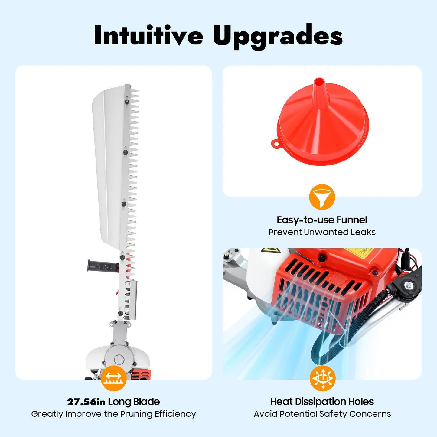 Bymaocar Hedge Trimmer 22.5cc Gas Single Blade Pruning Tool