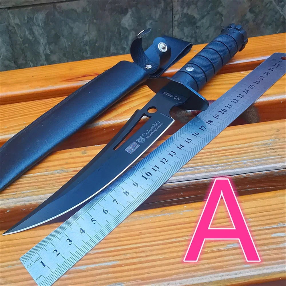 Fixed Blade Bowie Knife With ABS Handle And Protective Sheath