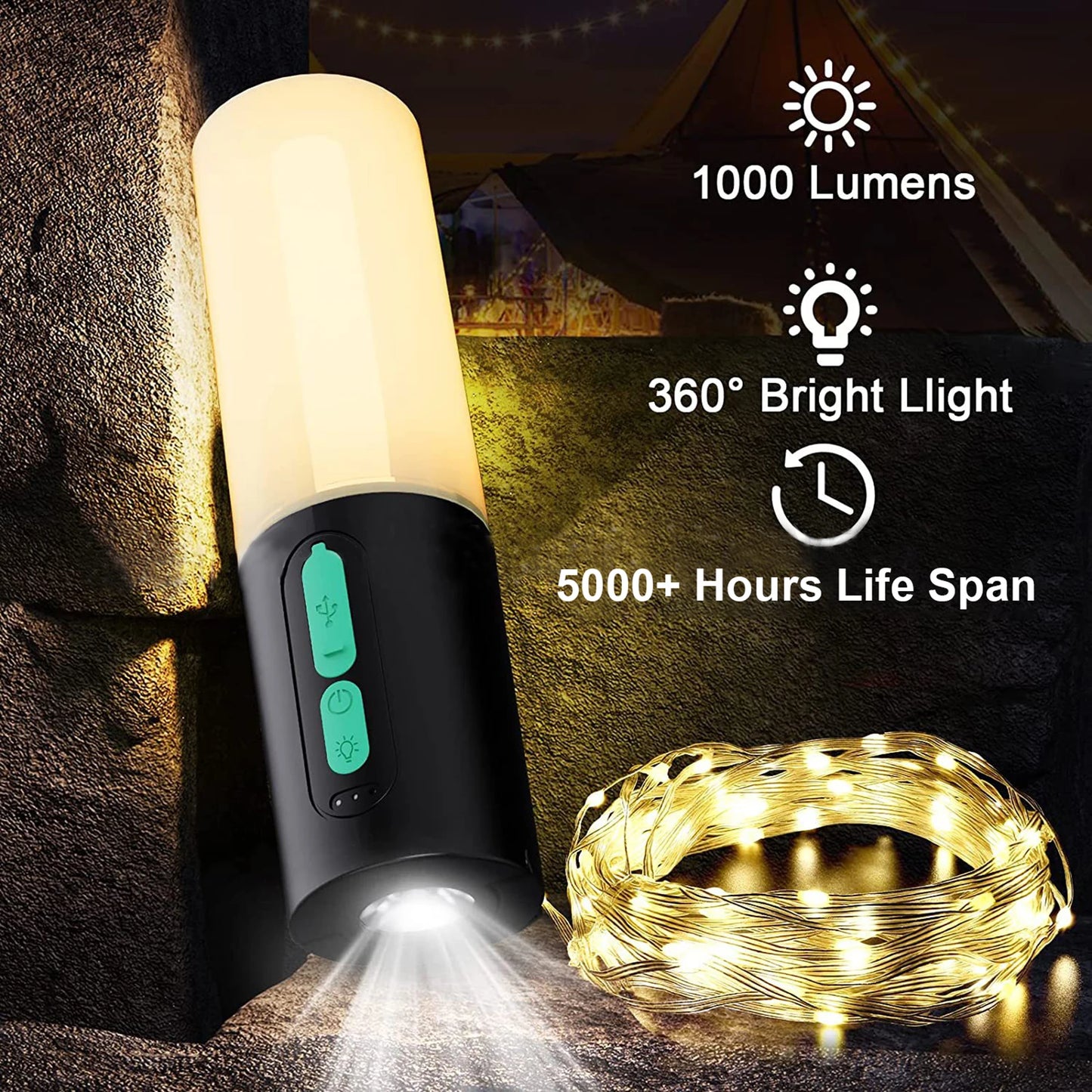 LIXADA Four in One Outdoor Lantern Emergency Flashlight Night Light