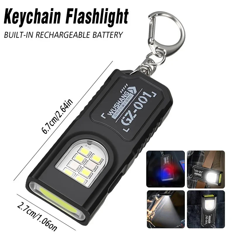 EDC LED Flashlight Rechargeable Magnetic ClipOn Handheld for Hiking