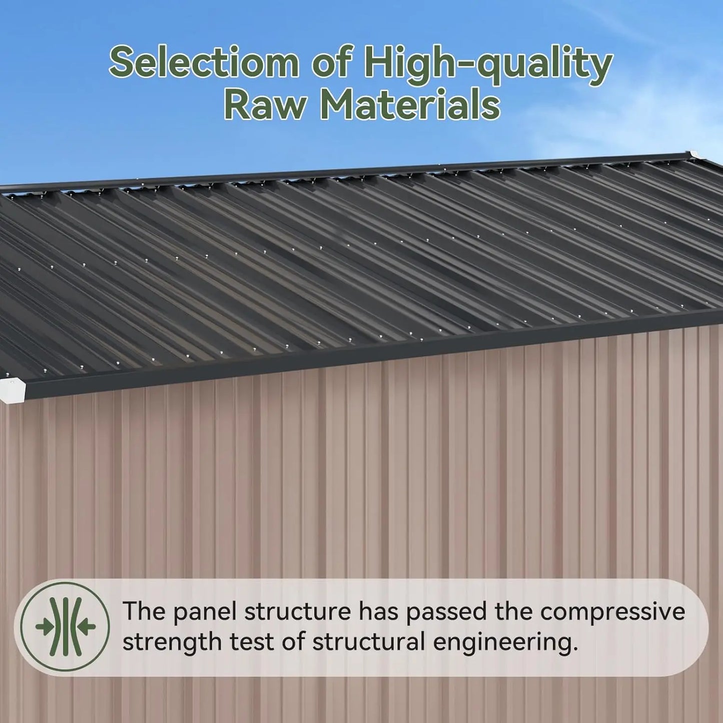 Steel Lean-to Shed With Lock And Waterproof Design