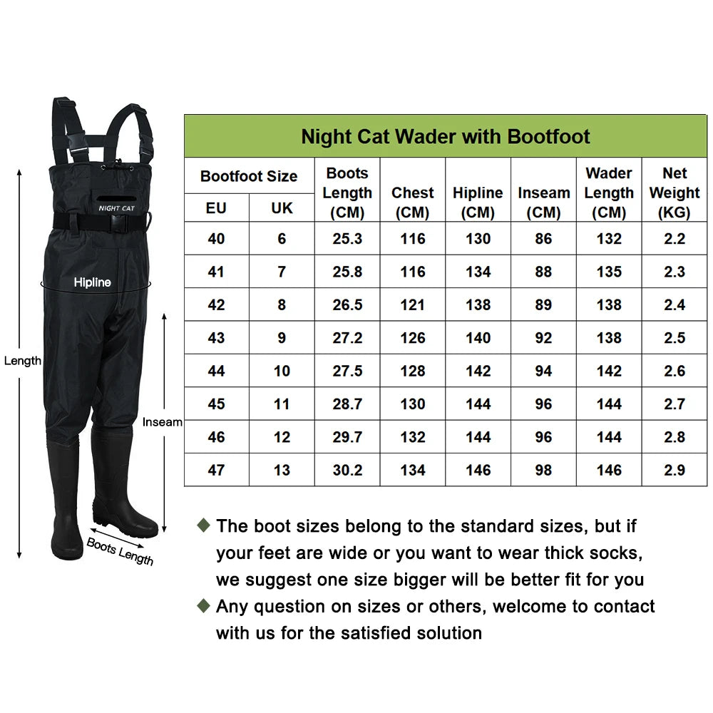 Men's Breathable Nylon Chest Waders for Fishing and Hunting