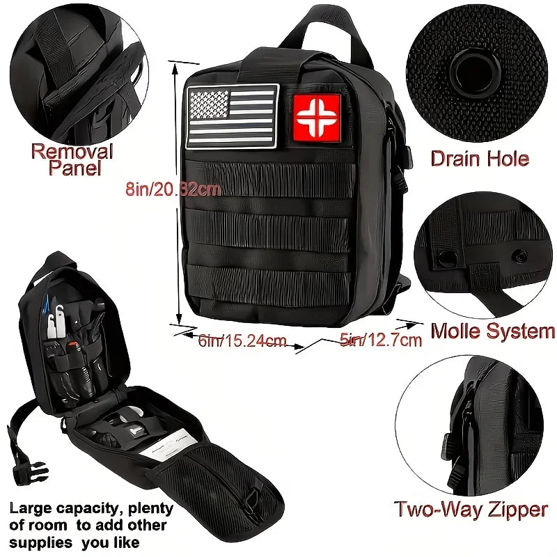 232pcs Multi Tool Backpack Emergency Survival Kit With MOLLE Pouches