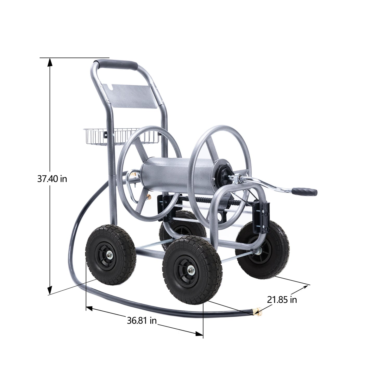 Giraffe Tools Hose Reel Cart With Wheels Outdoor 250-Foot 5/8-Inch Hose