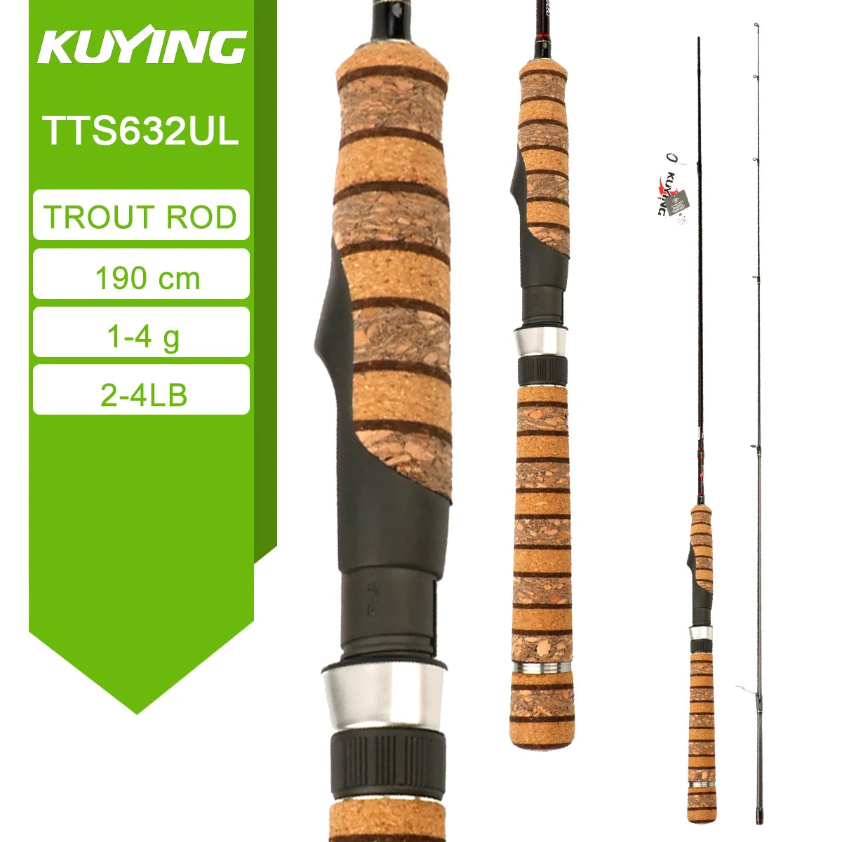 Kuying Teton Spinning Casting Rod BFS Pole Carbon 0.8-8g 1-8lb Fuji Parts