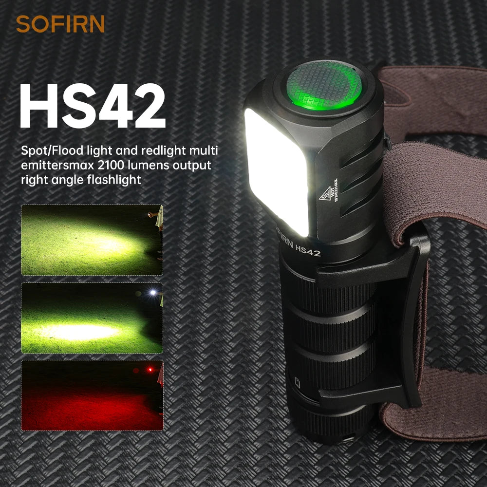Sofirn HS42 Headlamp 2100lm USB C Rechargeable Flashlight for Camping