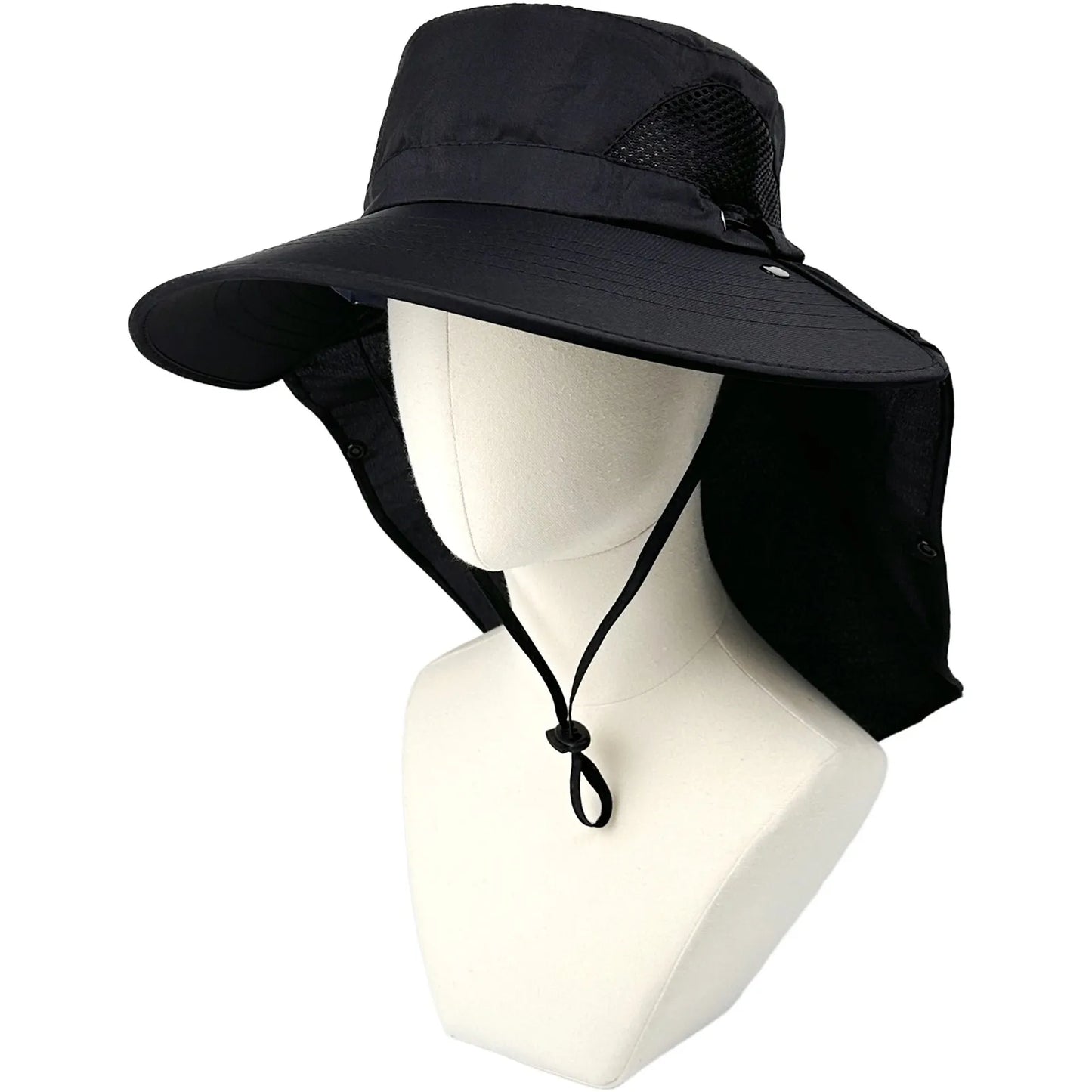 Unisex Quick Dry Mesh Safari Sun Hat With Neck Flap