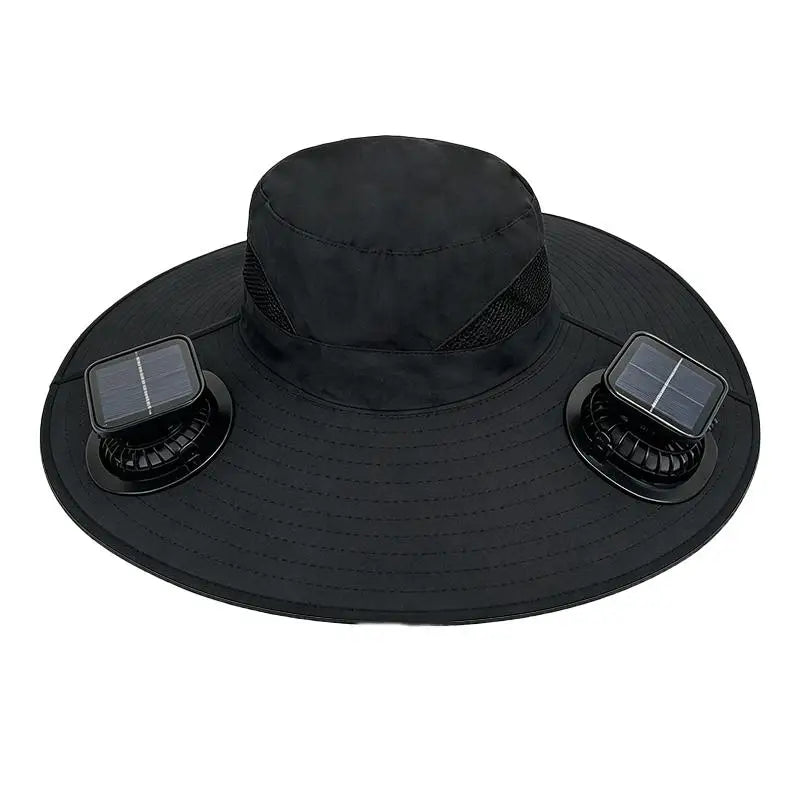 Solar Powered Fan Quick Dry Bucket Hat USB Charging For Men Outdoor