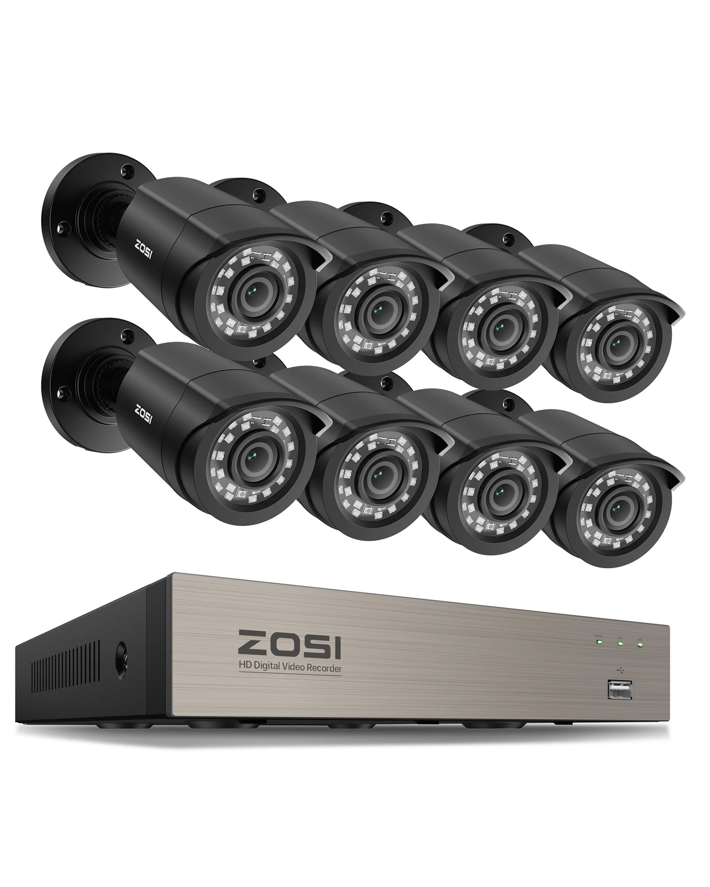 ZOSI 8CH 1080P CCTV System With 2MP Wired Outdoor Cameras