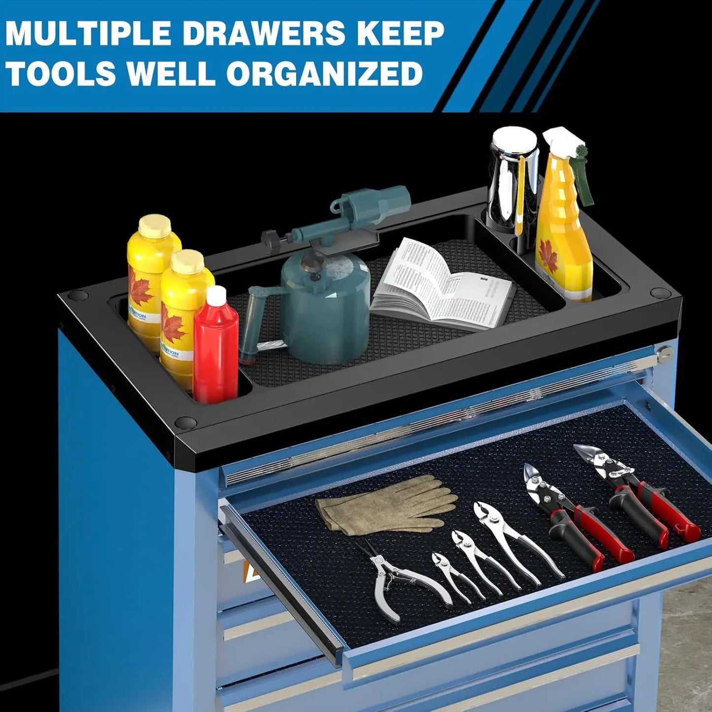 7-Drawer Rolling Tool Chest with Lock&Keys and Swivel Casters,Tool Chest with Multi-Sizes Drawers and, Customized