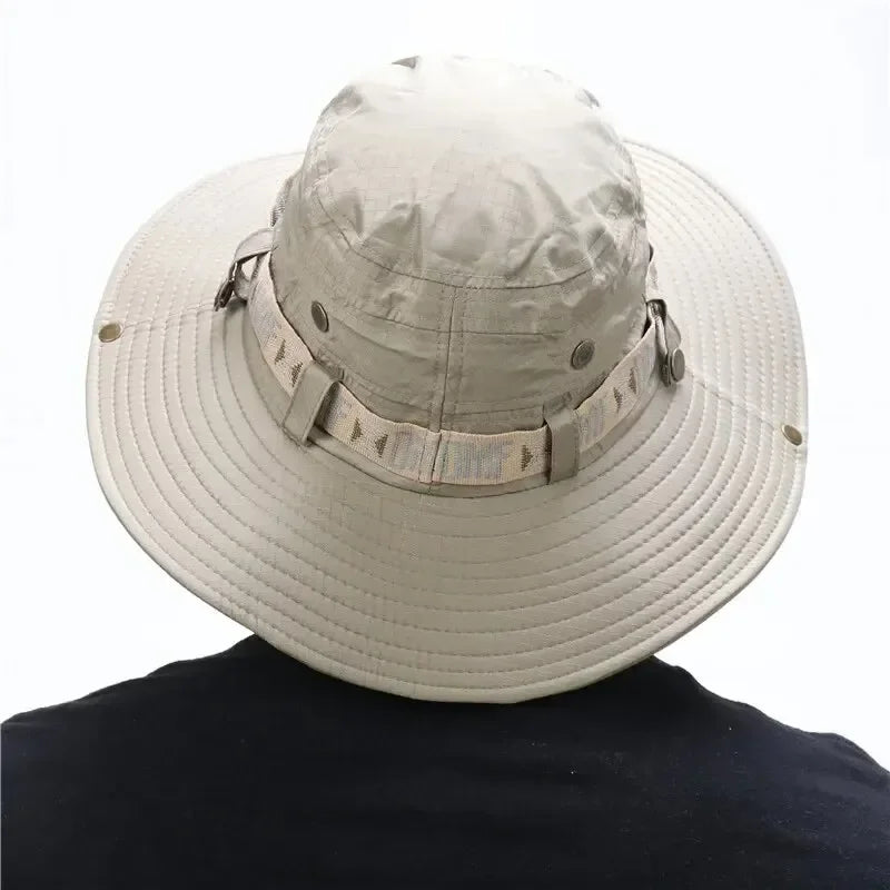 Men UV Protection Nylon Bucket Hat For Hiking And Beach