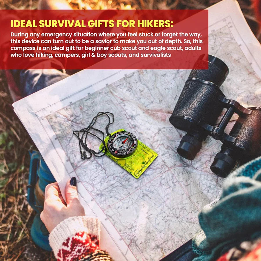 Waterproof Camping Compass for Outdoor Navigation and Map Reading