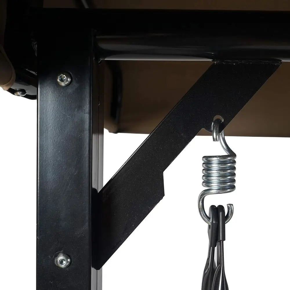 3-Seat Outdoor Porch Swing Glider With Adjustable Steel Frame