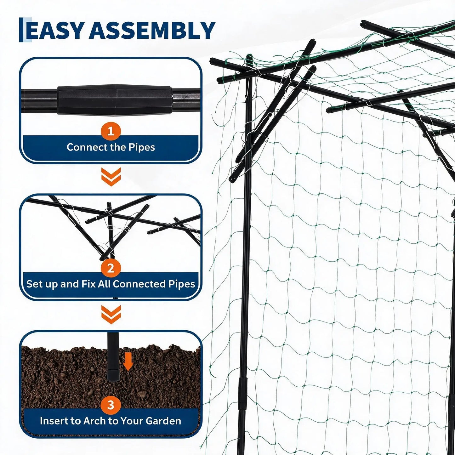 Large Metal Garden Arch Trellis 78"x78"x78", Outdoor Climbing Plant Support for Grapes and Cucumbers, Ideal for Gardens, Walkways, and Yards