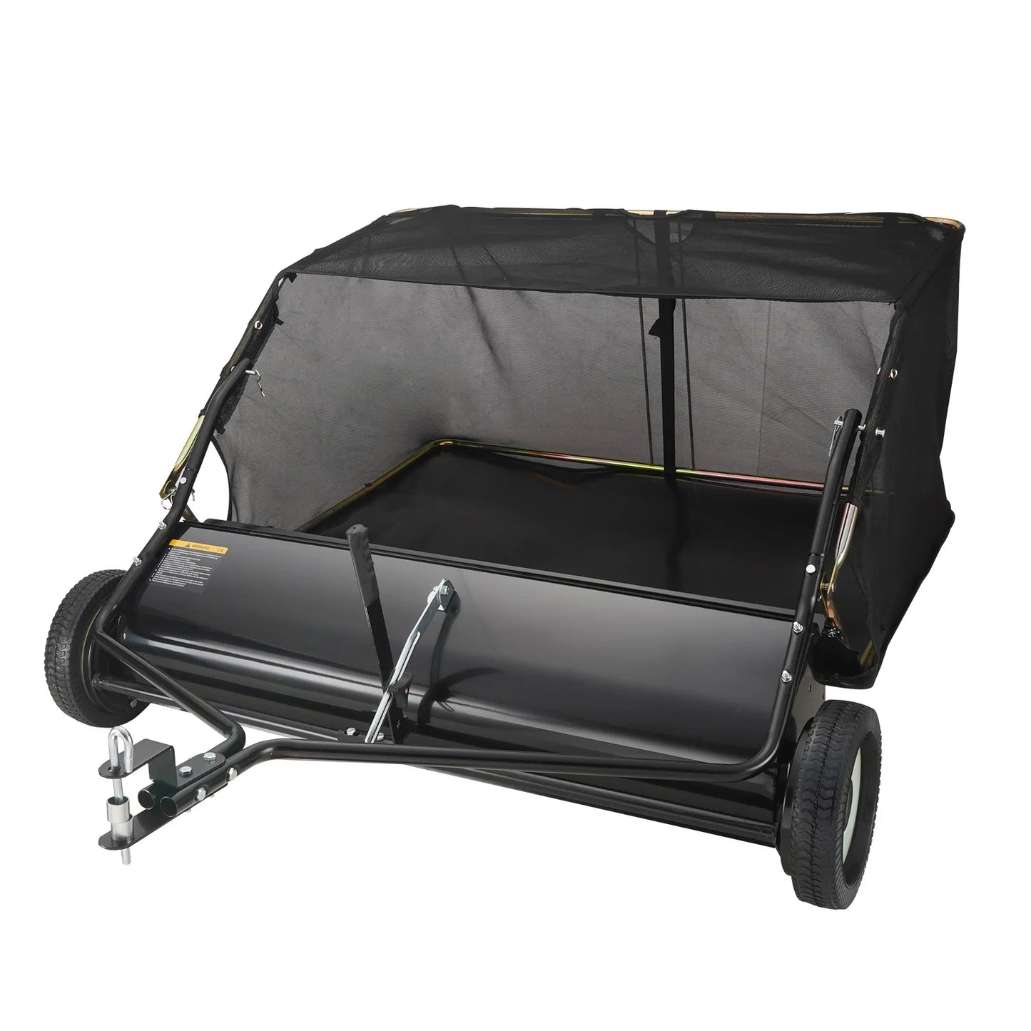 SucceBuy Tow Behind Lawn 21/26/44/50in Sweeper Large Capacity Heavy Duty Leaf & Grass Collector with Adjustable Sweeping Lawn