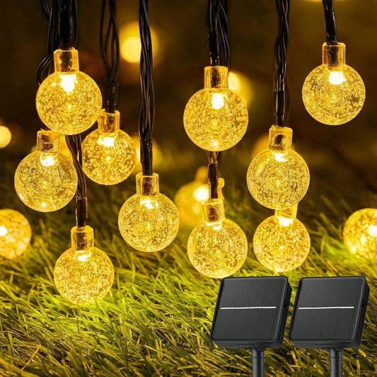 Solar String Lights Outdoor Waterproof, 2 Pack Total 120 LED 73 FT, Solar Powered Patio Lights with 8 Lighting Modes for Garden Yard Porch Wedding Party Decor