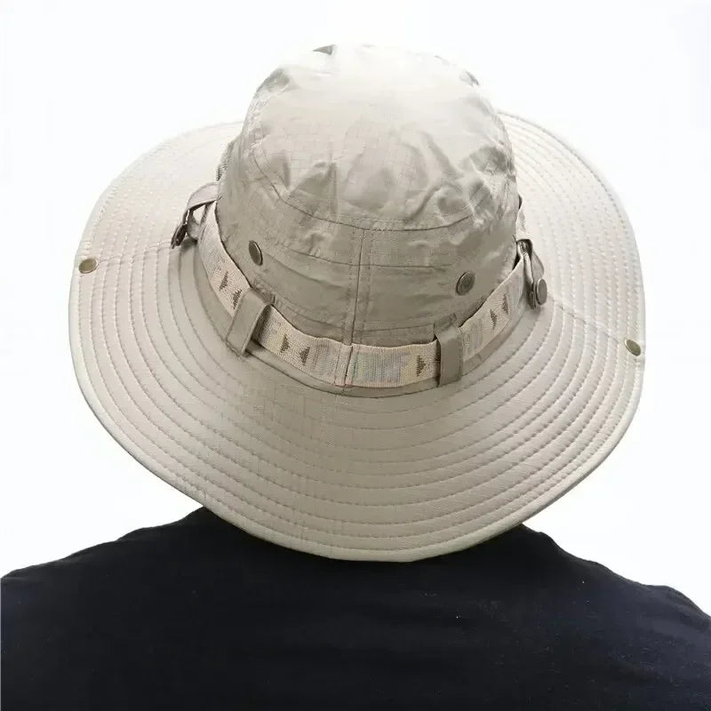 Outdoor UV Protection Bucket Hat With Wide Panama Brim