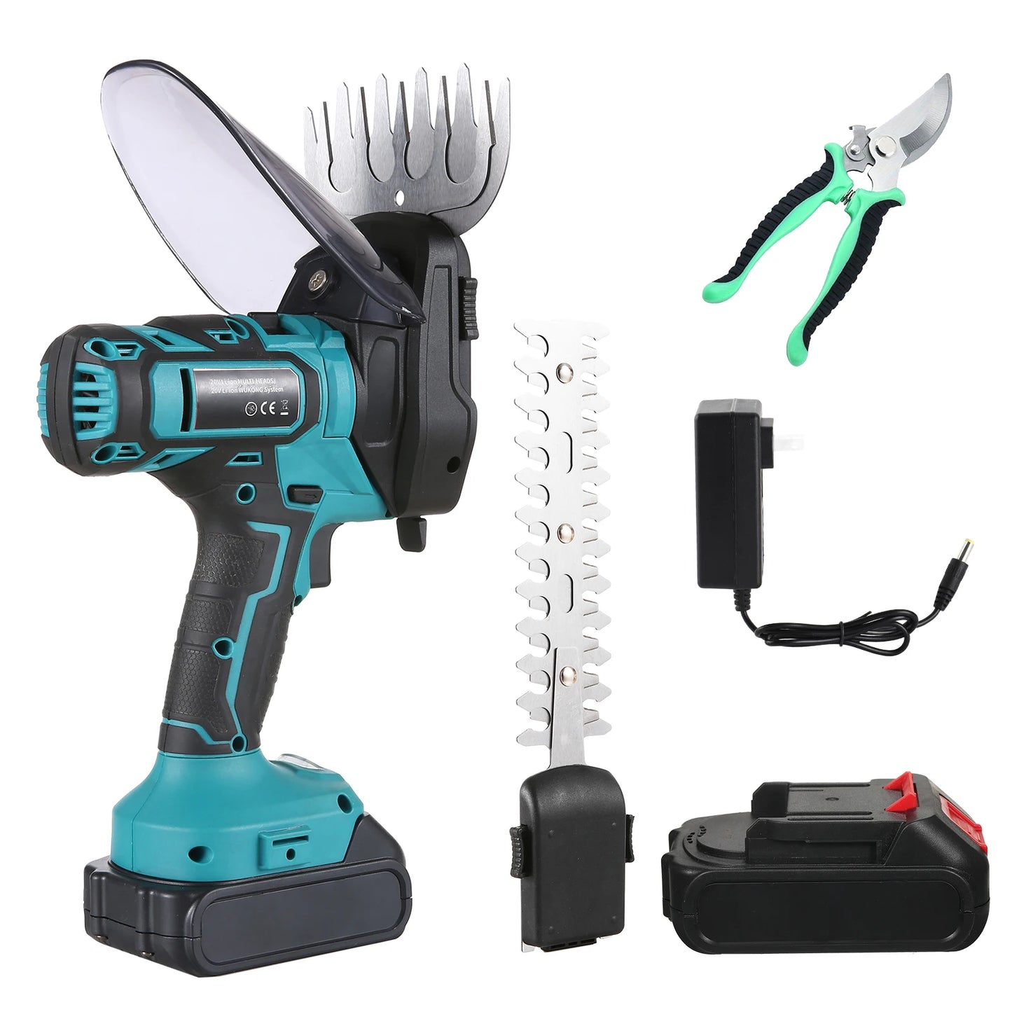 20V Cordless Grass Shears Handheld Grass Trimmer 2 in 1 Electric Grass Clippers & Power Hedge Trimmers Cordless for Gardening wi