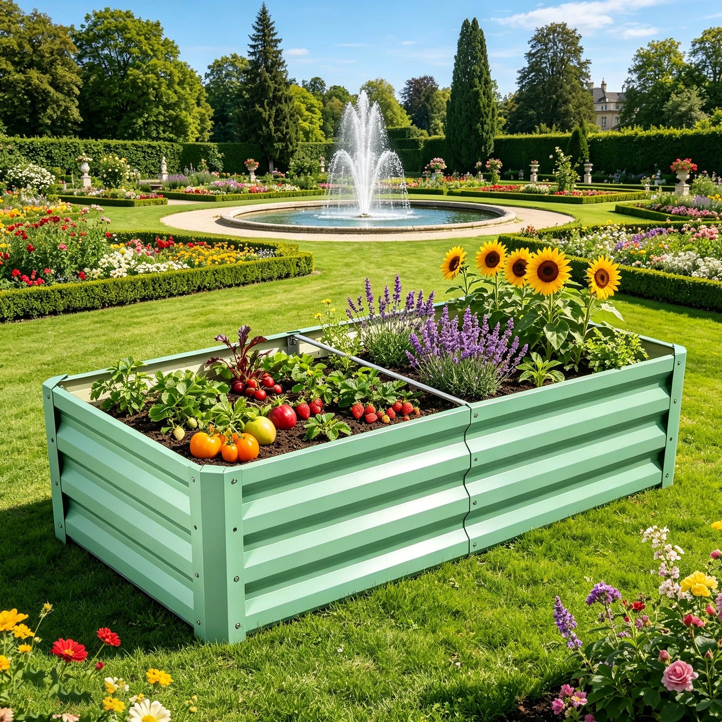 Galvanized Raised Garden Bed Metal Planter For Outdoor Plants