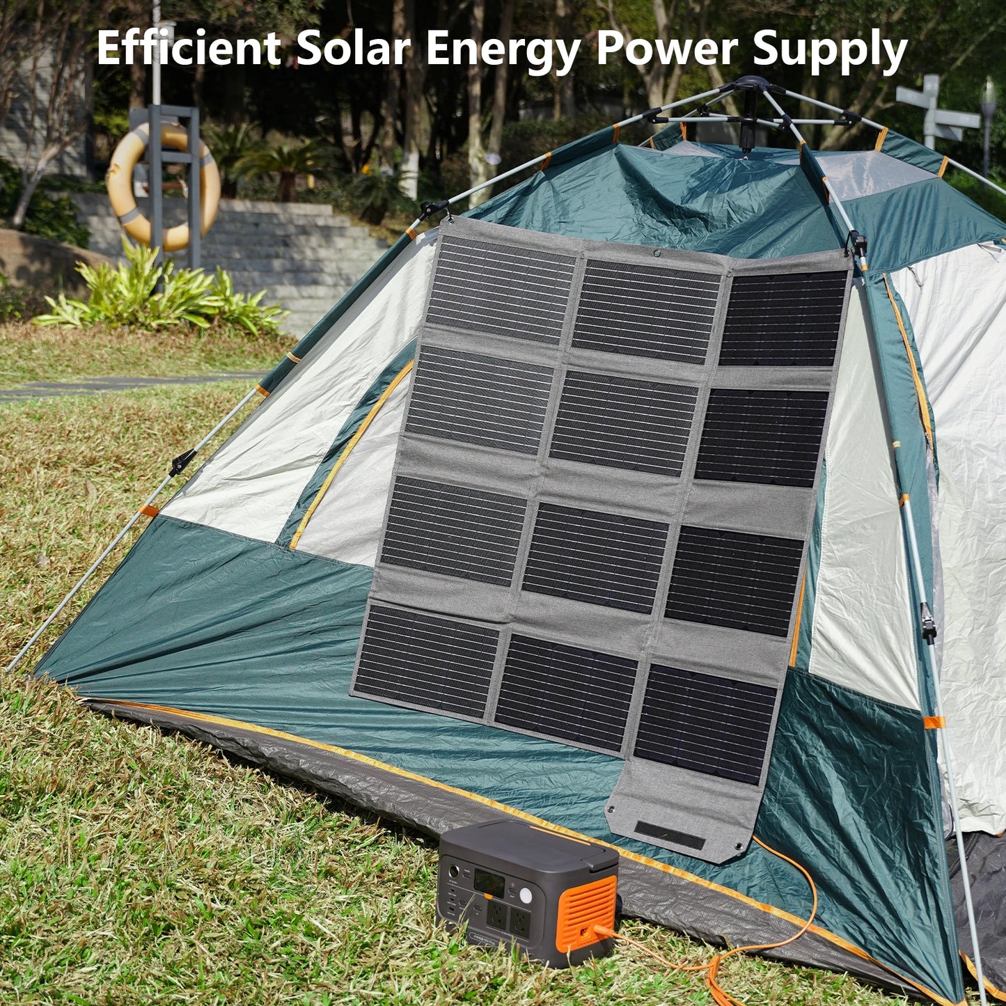 MHPOWOS 120W Foldable Solar Panel USBC USBA DC Charger