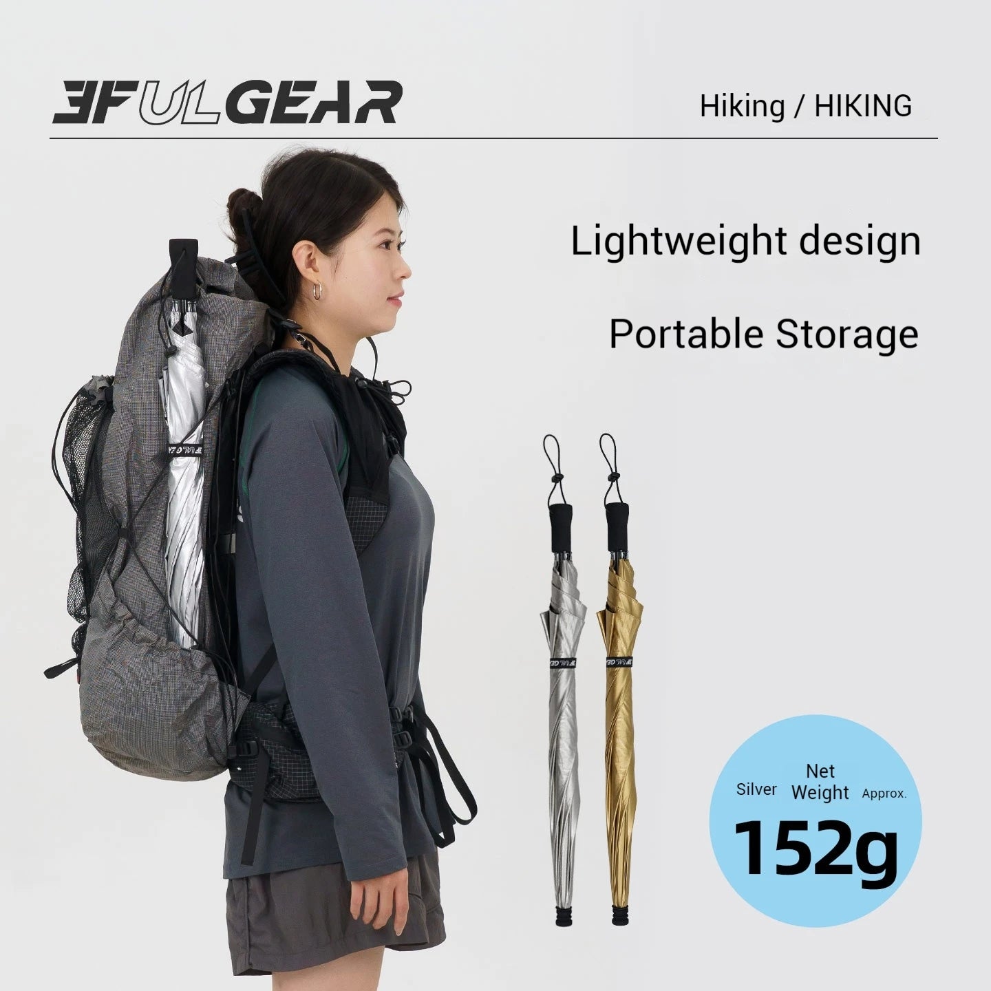 3F UL GEAR Hiking Umbrella Carbon Fiber Ultralight Rainproof