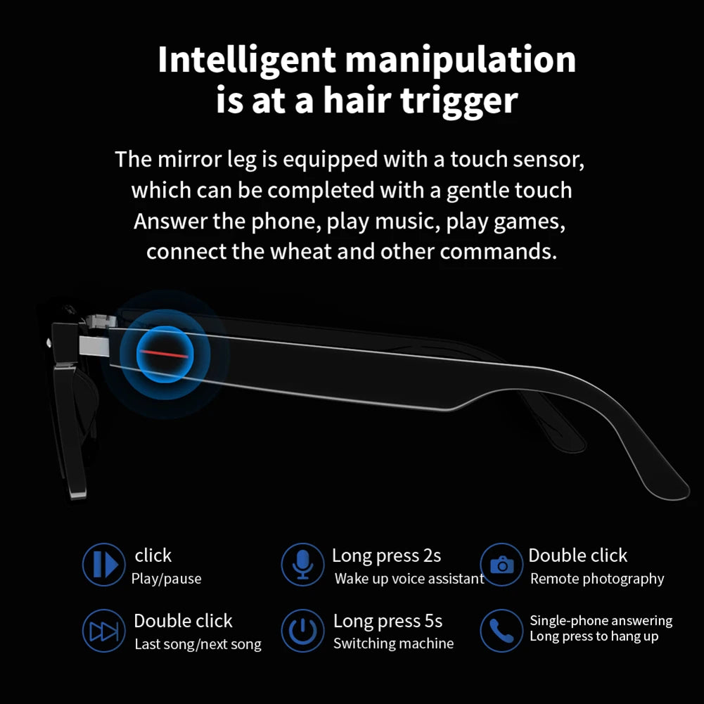APWIKOGER Smart Glasses AI Voice Assistant With Camera