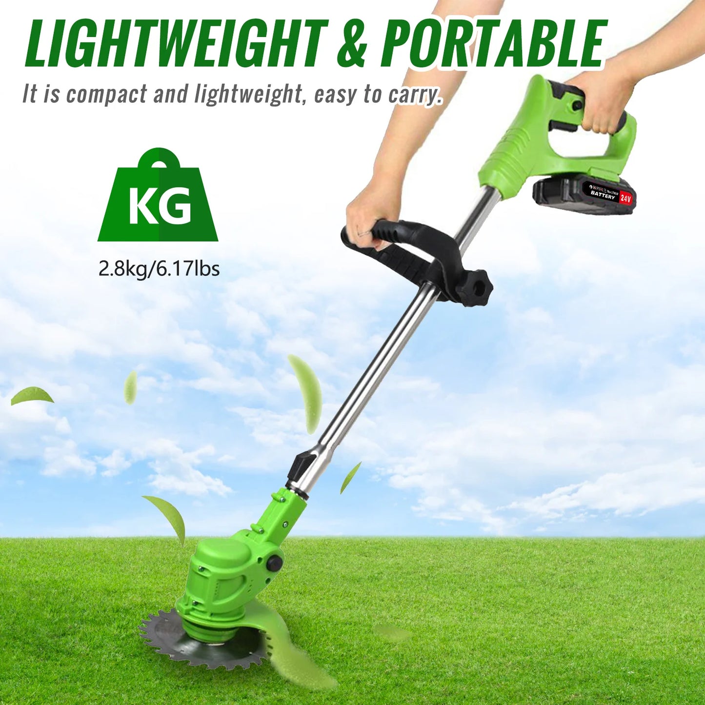 Electric Cordless Weed Trimmer 2 In 1 String Grass Cutter For Yard