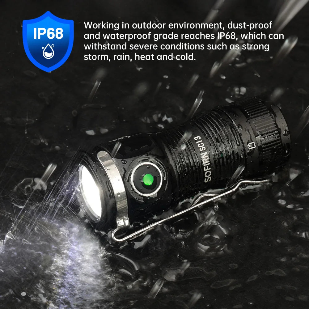 Sofirn SC13 SST40 LED Rechargeable Flashlight 1300lm Tactical