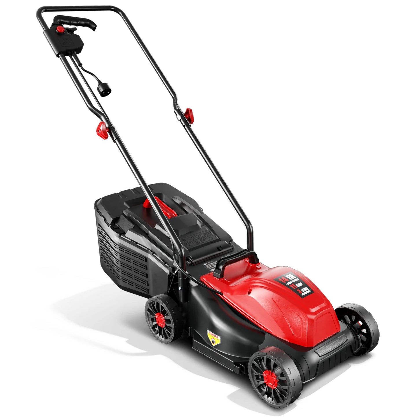 Jetting Corded Electric Lawn Mower 2in1 Mulching 25L Bag Three Position Height