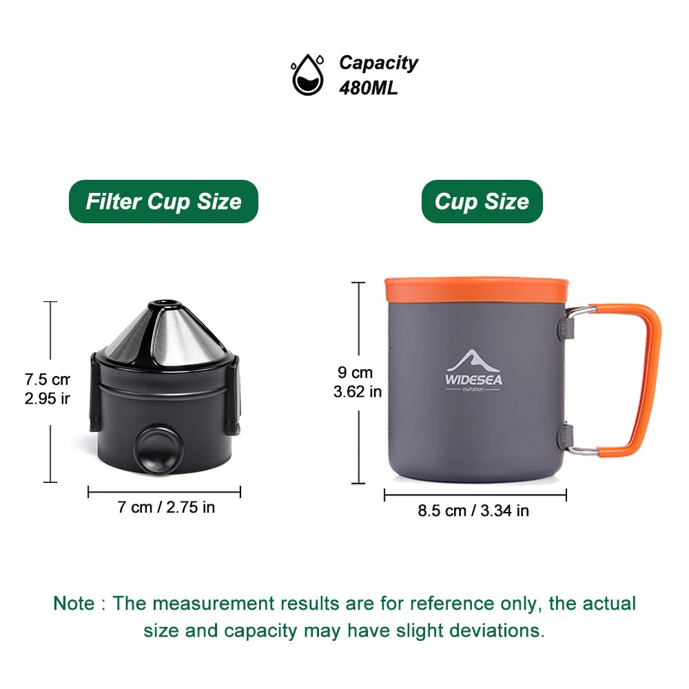 Widesea Outdoor Camping Cookware Set Pots Kettle Coffee Cups Tableware