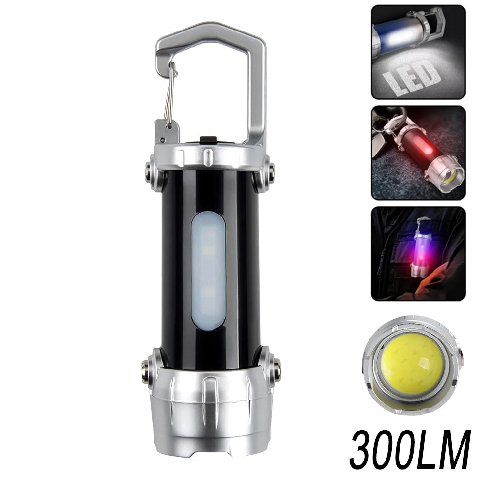 EDC LED Flashlight Rechargeable Magnetic ClipOn Handheld for Hiking