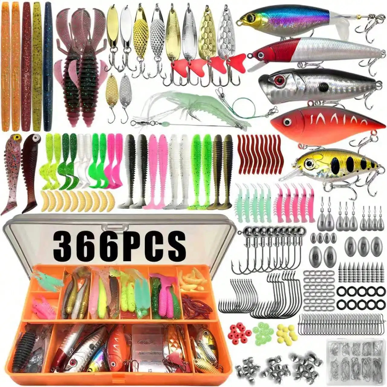 Multi Bait Fishing Tackle Set With Multi Layer Storage Tackle Box All Water