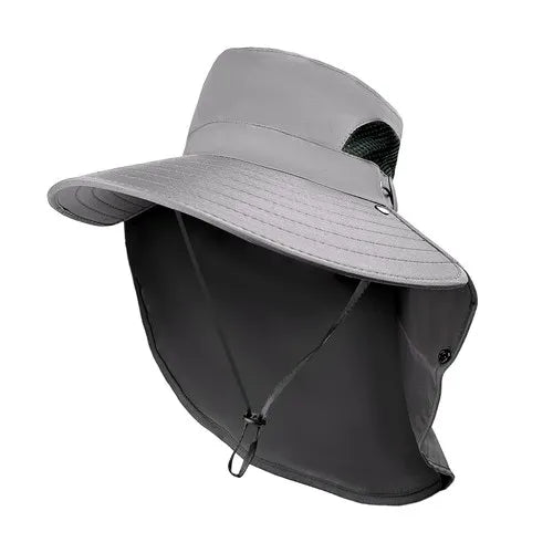 Unisex Quick Dry Mesh Safari Sun Hat With Neck Flap