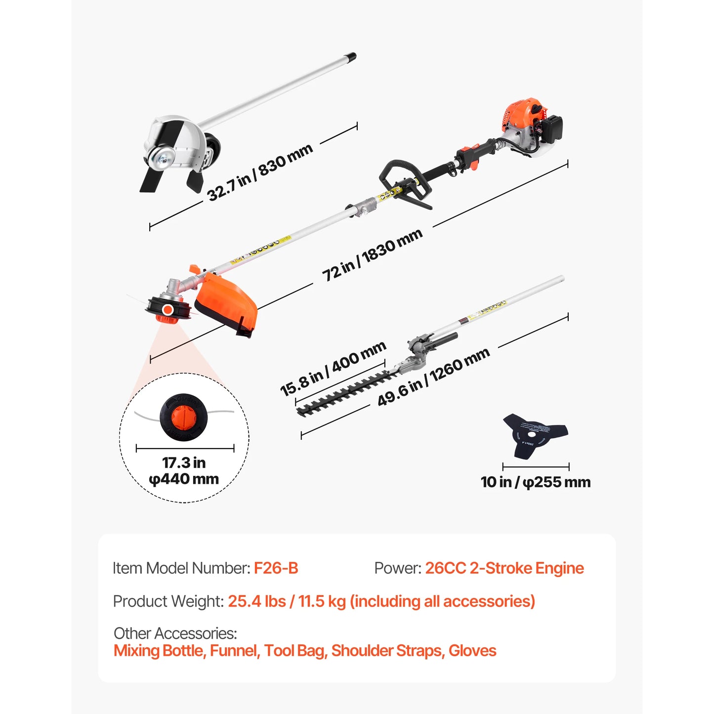 SucceBuy Gas Hedge Trimmer 2 Cycle Handheld Weed Eater Set