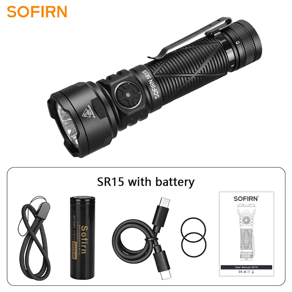 Sofirn SR15 4500LM USB C Rechargeable 21700 LED Flashlight