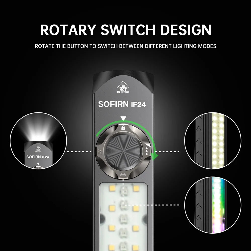 Sofirn IF24 RGB LED Flashlight 2000lm USB Type C Rechargeable