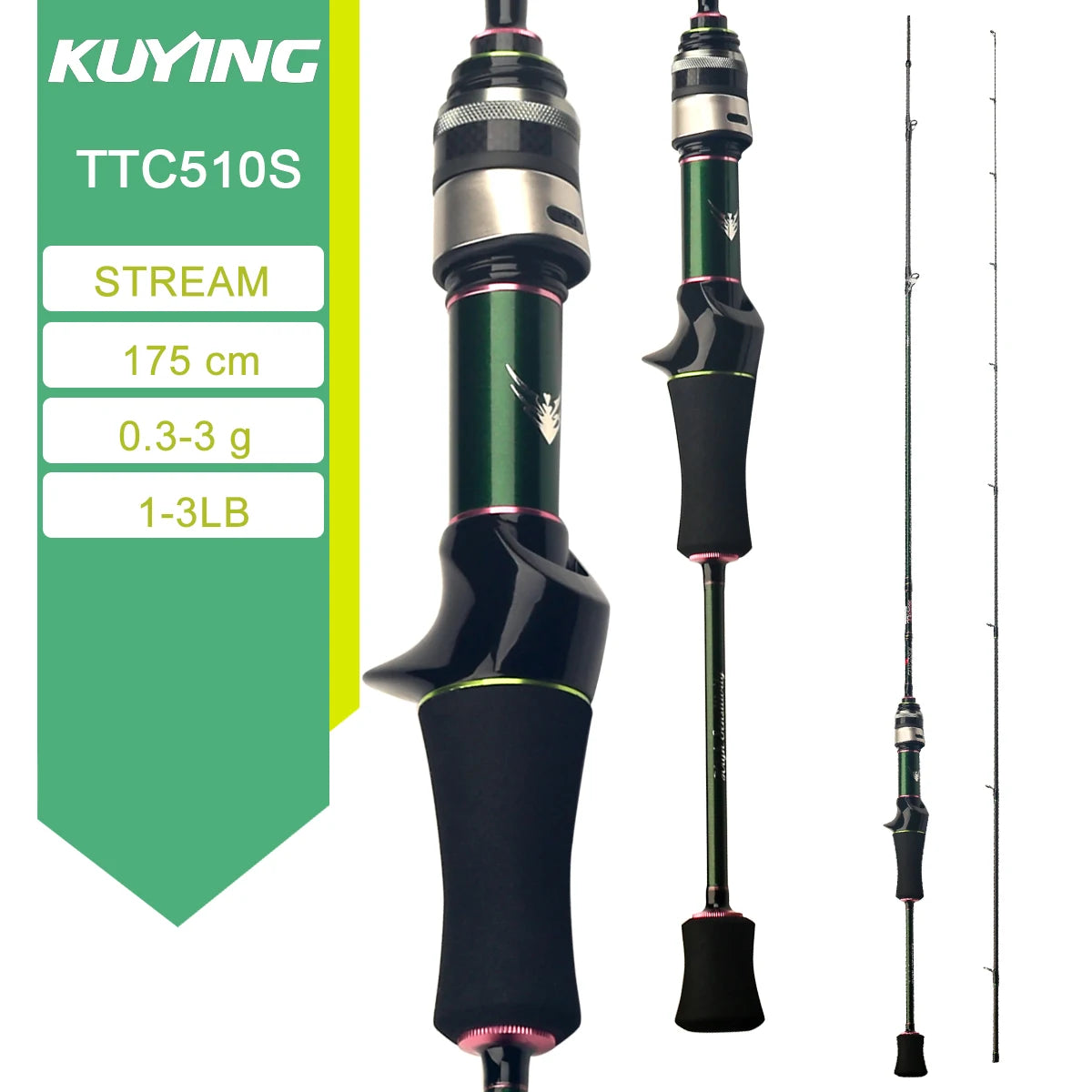 Kuying Teton Spinning Casting Rod BFS Pole Carbon 0.8-8g 1-8lb Fuji Parts