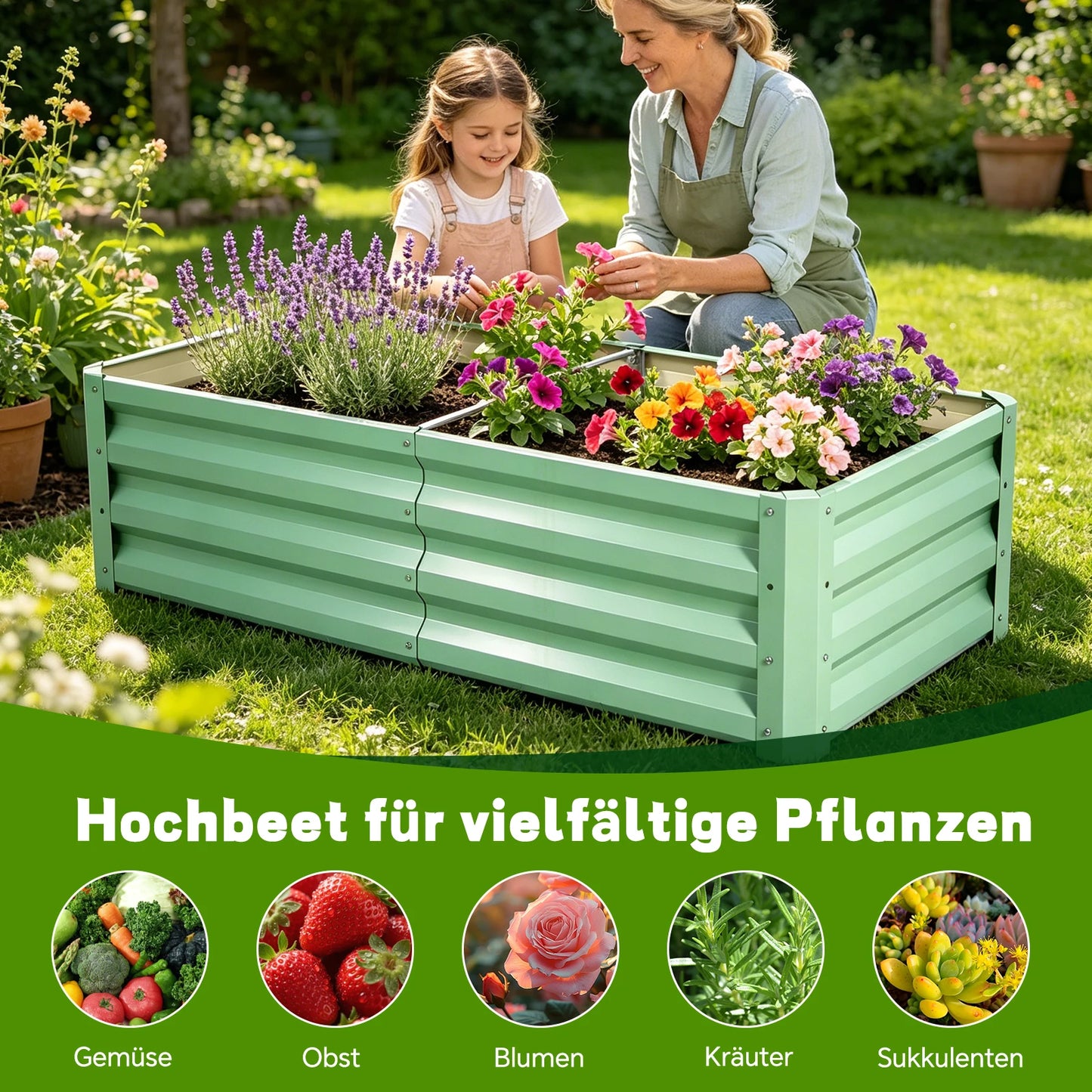 Galvanized Raised Garden Bed Metal Planter For Outdoor Plants