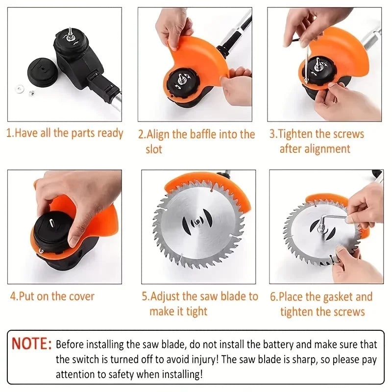 Wireless Portable Weed Trimmer Edger With Dual Lithium Batteries