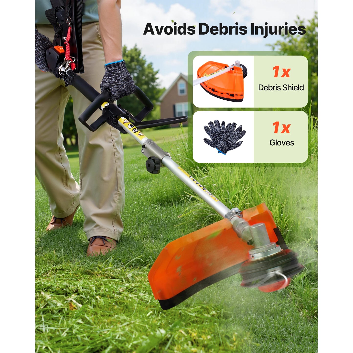 SucceBuy Gas Hedge Trimmer 2 Cycle Handheld Weed Eater Set