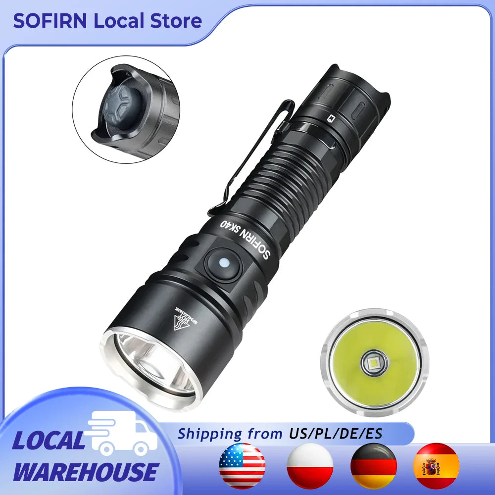 Sofirn SK40 SFT70 LED Tactical Flashlight 3200lm Spotlight