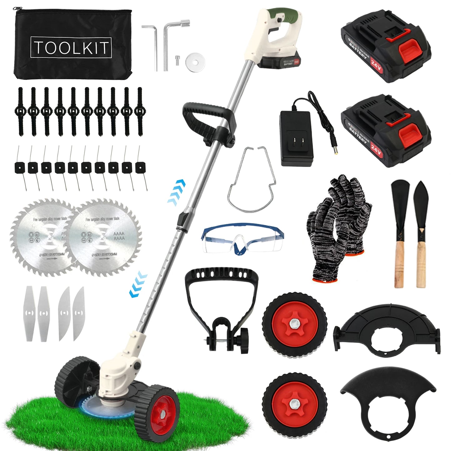 Cordless 21V Grass Trimmer Edger Mower 3-In-1 Tool
