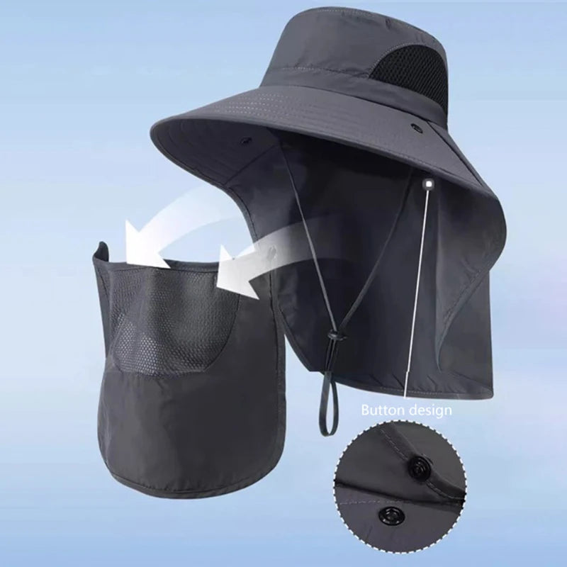 UV Protection Summer Sun Hat With Neck Flap For Outdoors