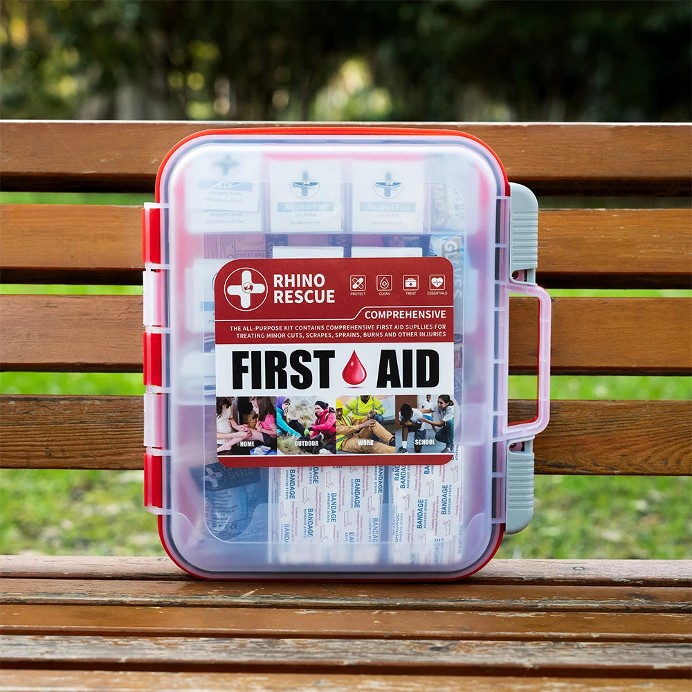 Rhino Rescue 350-Piece All-Purpose First Aid Kit for Home Office