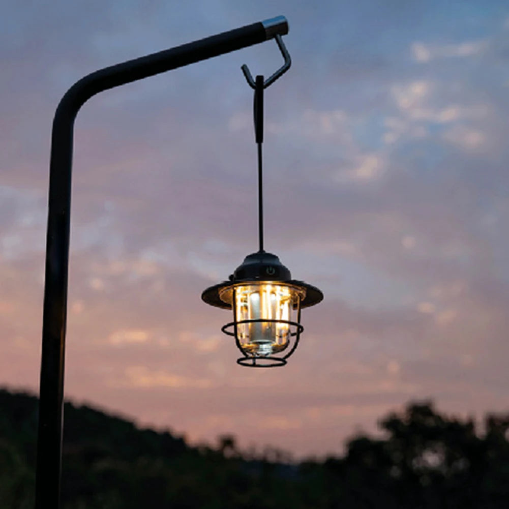 LED Camping Lantern Dimmable Type C Charging Retro Light 4 Modes Multifunction