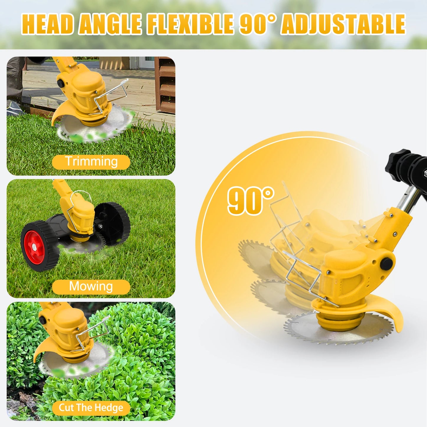 Cordless Grass Trimmer 21V 2in1 Brush Cutter Lawn Garden