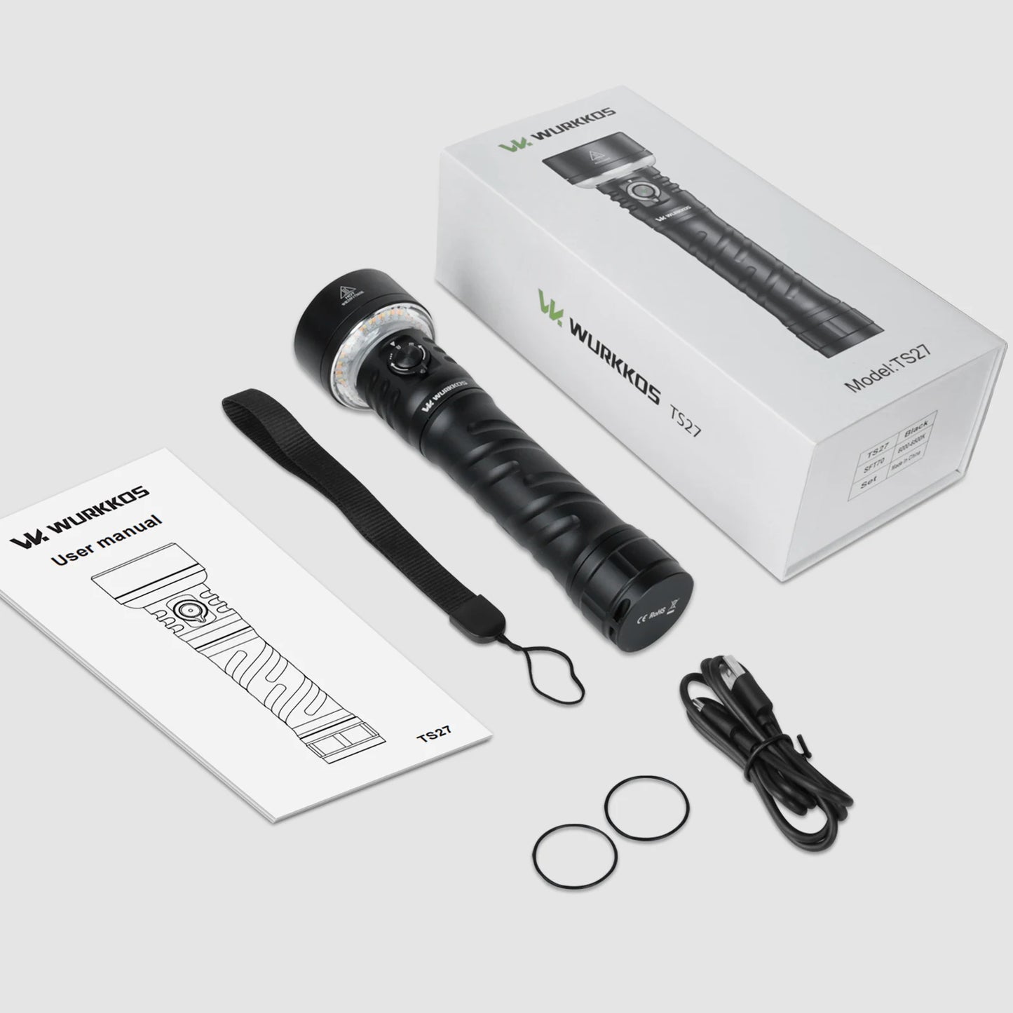 Wurkkos TS27 3200LM Flashlight With 845M Throw And RGB